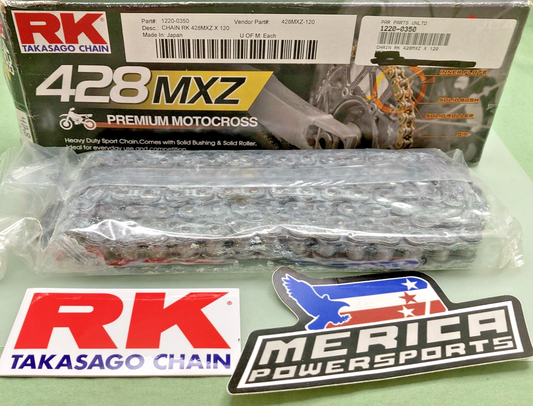 NEW GENUINE RK 428MXZ-120 PREMIUM MOTOCROSS DRIVE CHAIN 120 LINK