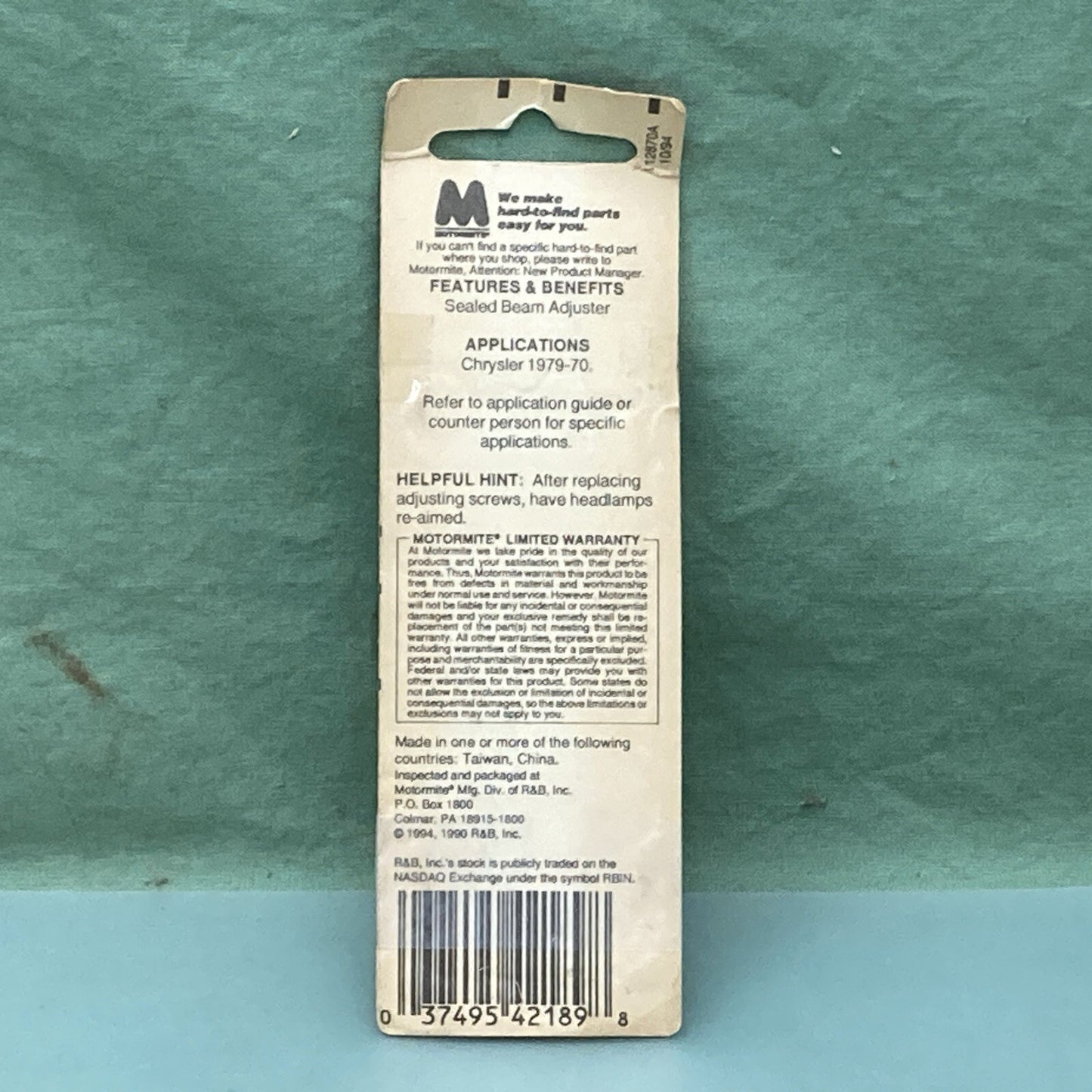 New Genuine Motormite 42189 Headlight Adjusting Screw