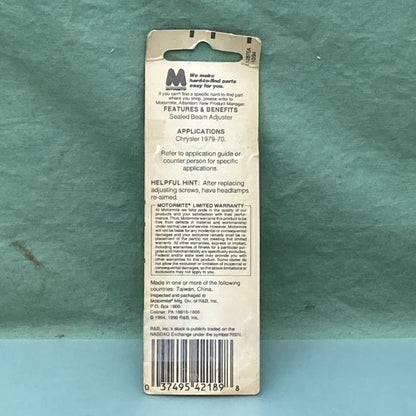 New Genuine Motormite 42189 Headlight Adjusting Screw