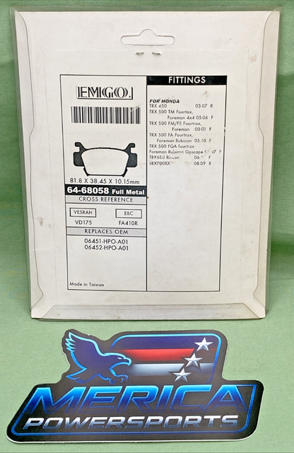 New Genuine EMGO 64-68058 Brake Front Right BD500R