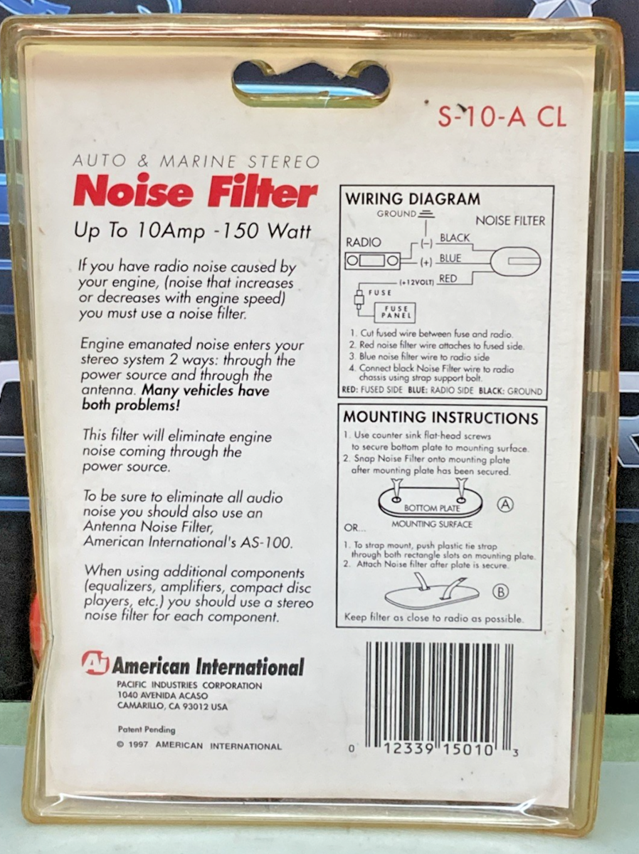 NEW GENUINE American International S-10-A CL Xterminator Stereo Noise Filter