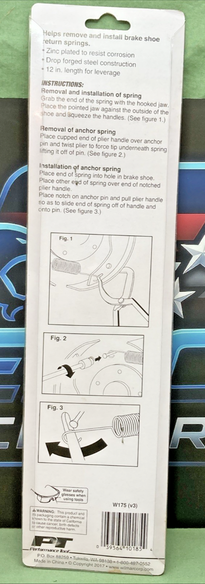New Genuine Performance Tool W175 Brake Spring Pliers