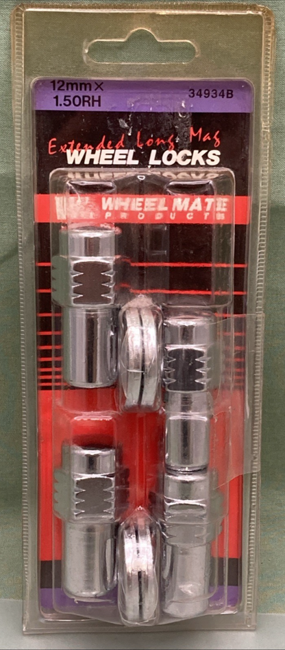 New Genuine Wheel Mate 34934B Extended Long Mag Wheel Lock Set 12mm x 1.50RH