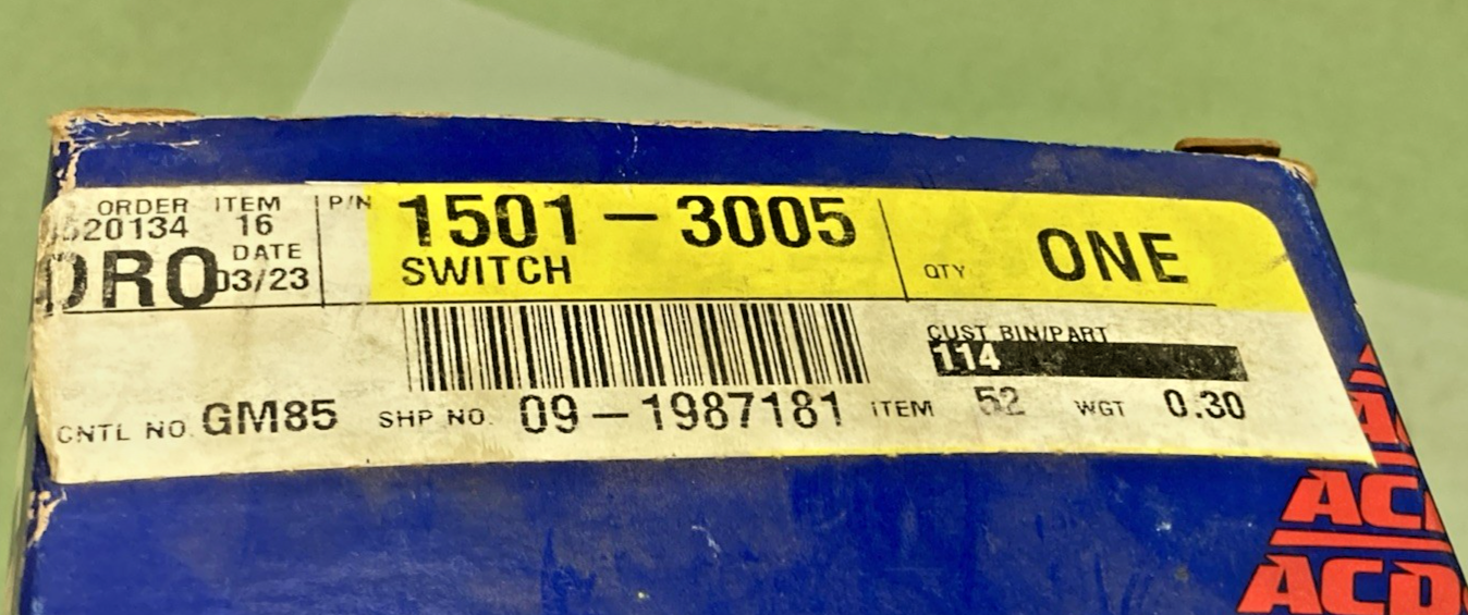 New Genuine ACDelco 15013005 Switch