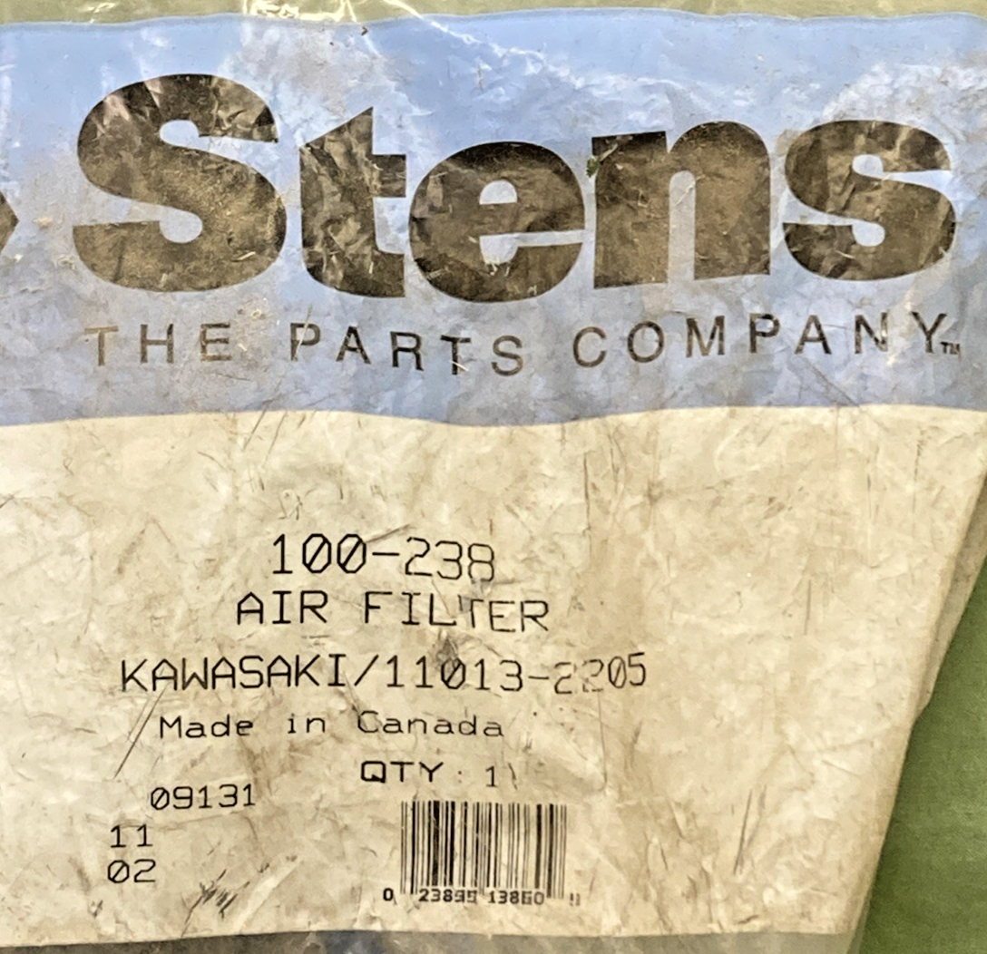 New Genuine Stens 100-238 Air Filter for Kawasaki 11013-2205