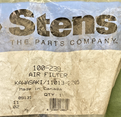 New Genuine Stens 100-238 Air Filter for Kawasaki 11013-2205