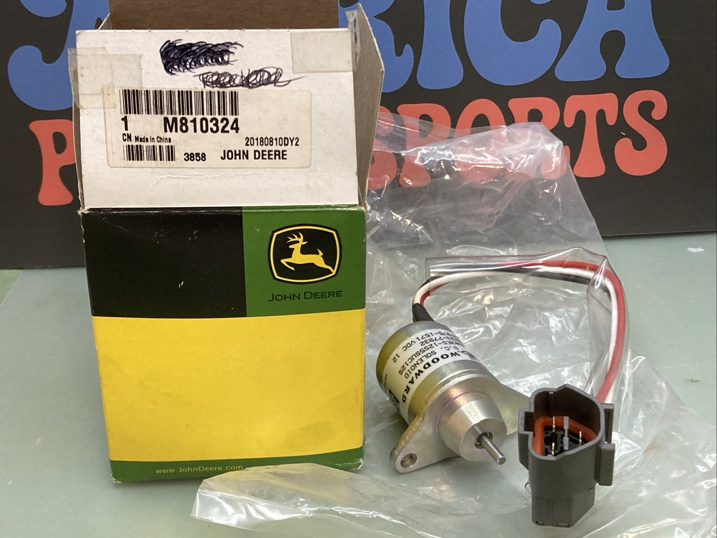 New Genuine John Deere M810324 Fuel Shutoff Solenoid