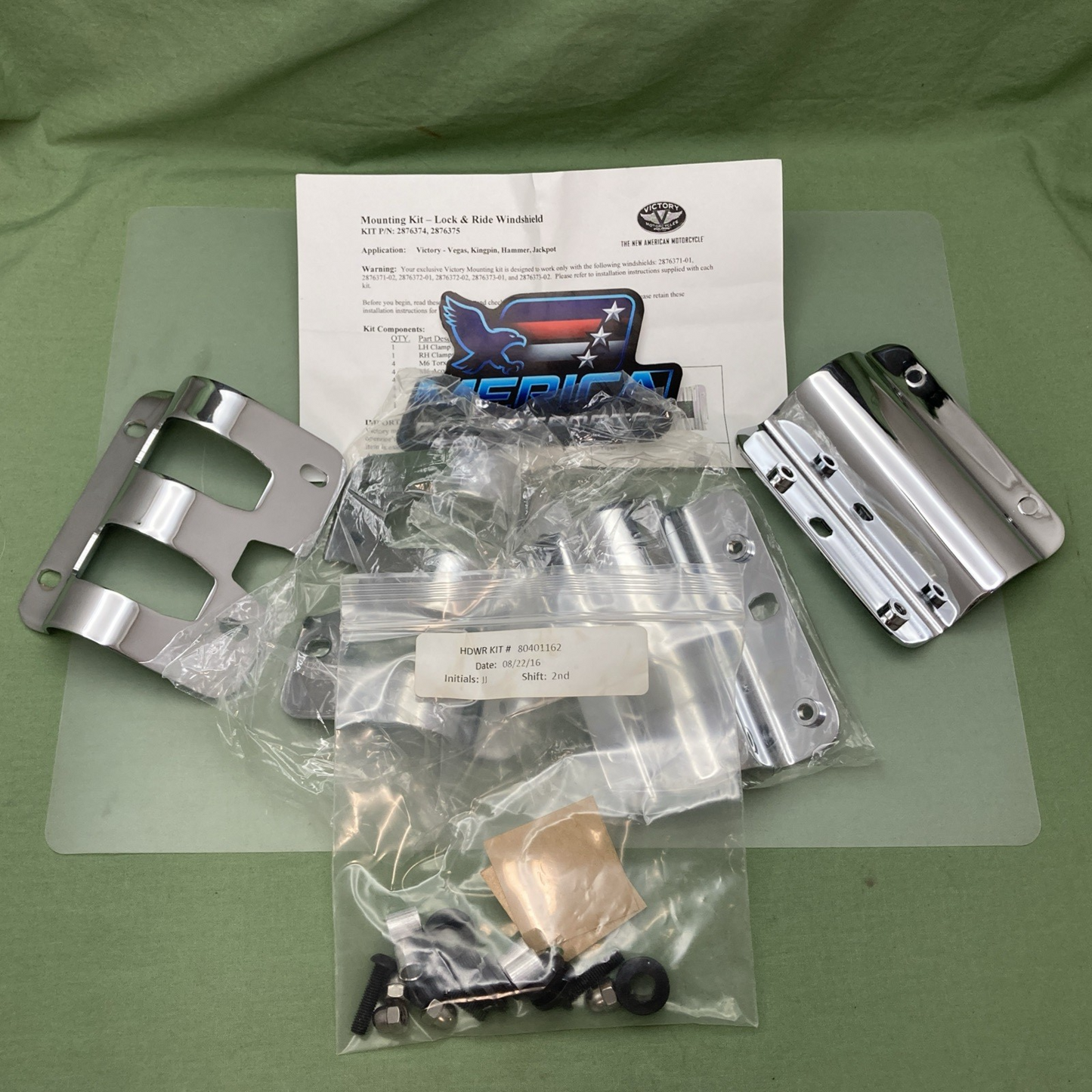 New Genuine Victory 2876374 Lock & Ride Windscreen Mounting Brackets