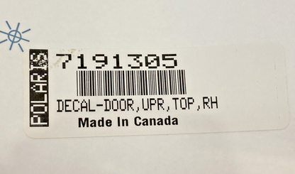 New Genuine Polaris 7191305 Door Decal Upper Top RH