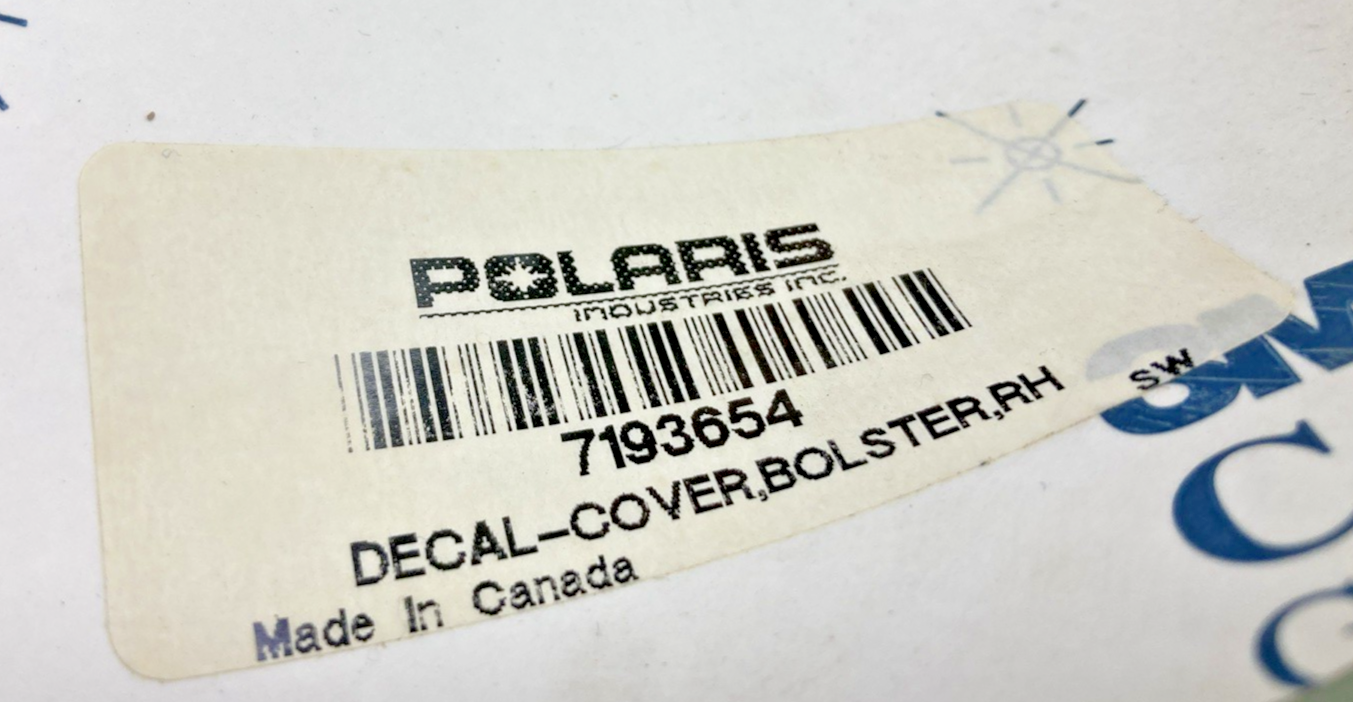 New Genuine Polaris 7193654 Decal Cover Bolster RH