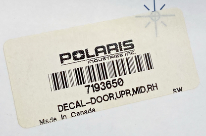 New Genuine Polaris 7193650 Center Hood Decal