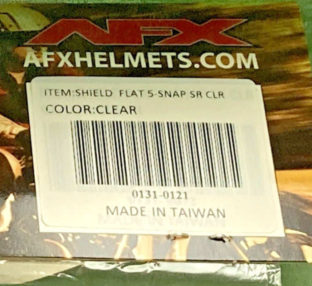 New Genuine AFX Helmets 0131-0121 Shield Flat 5-Snap SR Clear