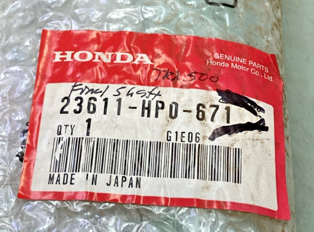 New Genuine Honda 23611-HP0-671 Final Shaft