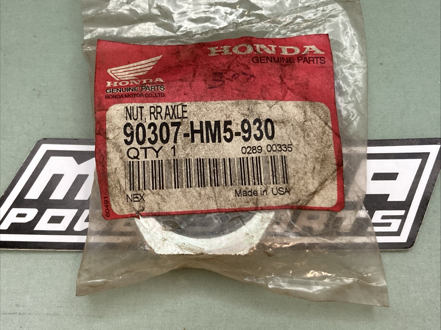 New Genuine Honda 90307-HM5-930 Nut, Rr., Axle
