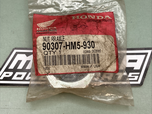 New Genuine Honda 90307-HM5-930 Nut, Rr., Axle