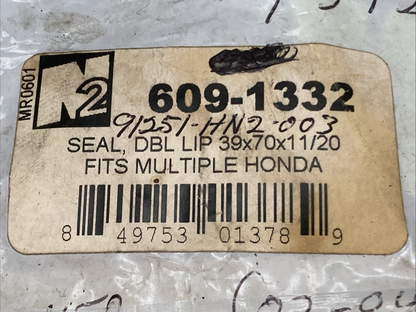 New Genuine N2 609-1332 SEAL, DBL LIP 39x70x11/20 For Honda