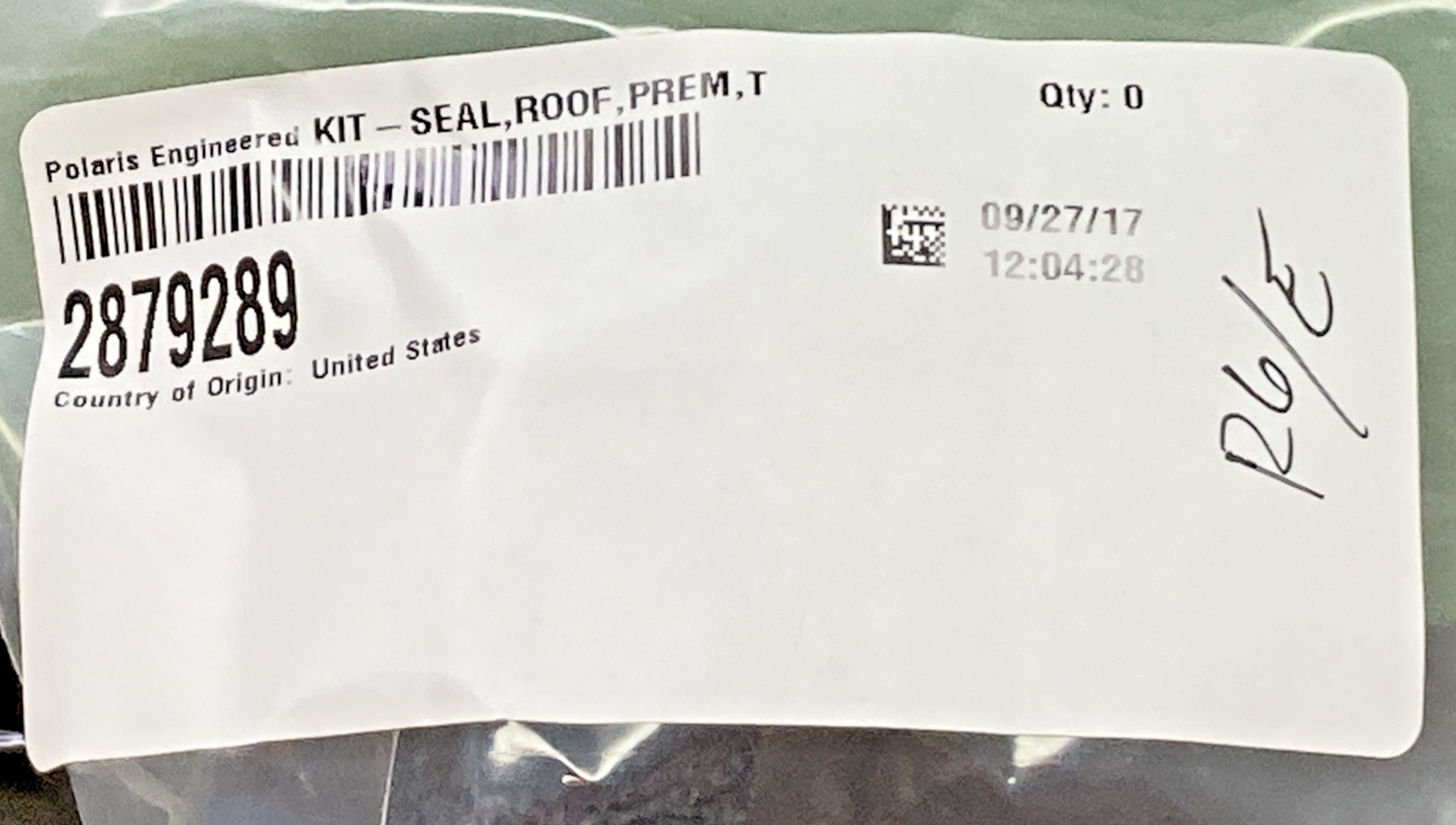 New Genuine Polaris 2879289 Roof Seal Kit