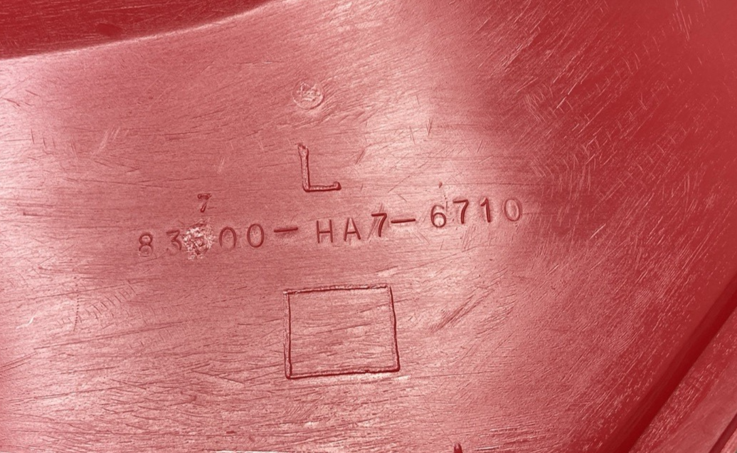 New Genuine Honda 83700-HA7-671ZA Cover LH Side Passion Red R109
