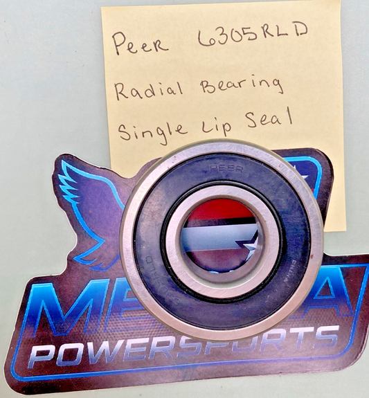 New Genuine Peer 6305RLD Radial Bearings, Single Lip Seal
