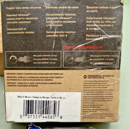 New Genuine Champion Copper Plus 302N11YC Spark Plugs 4 PKG