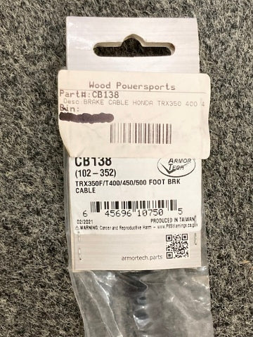 AmorTech CB138 Brake Cable for Honda 102-352 New Genuine