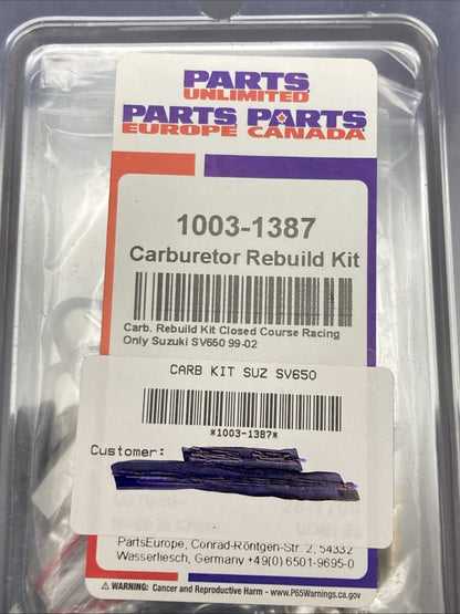 NEW GENUINE PARTS UNLIMITED 1003-1387 CARBURETOR REPAIR KIT