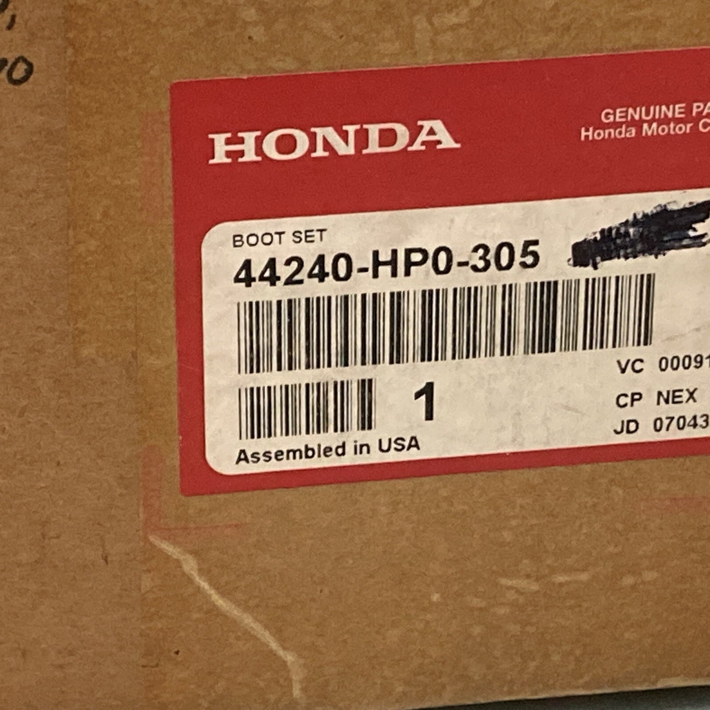 New Genuine Honda 44240-HP0-305 Boot Set