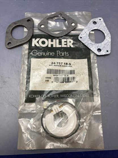 NEW GENUINE KOHLER 24 757 18-S CARBURETOR OVERHAUL KIT