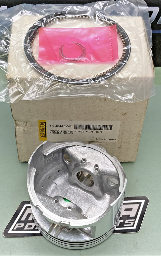 New Genuine EMGO 18 46443WR Piston Set w/ Rings +.75mm
