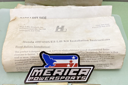 New Genuine High Lifter HLK4/45-00 Lift Kit for Honda 400/450S/ES Incomplete Kit