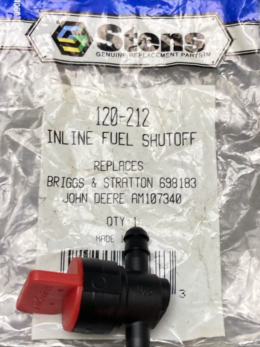 QTY 2 New Genuine STENS 120-212 INLINE FUEL SHUTOFF VALVE