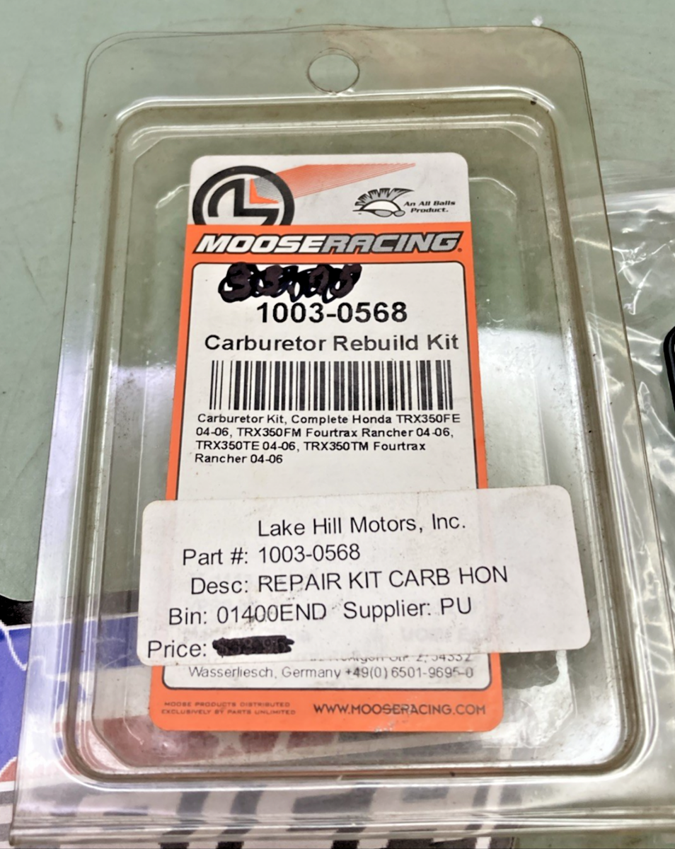 New Genuine Moose Racing 1003-0568 Carburetor Rebuild Kit Incomplete Kit