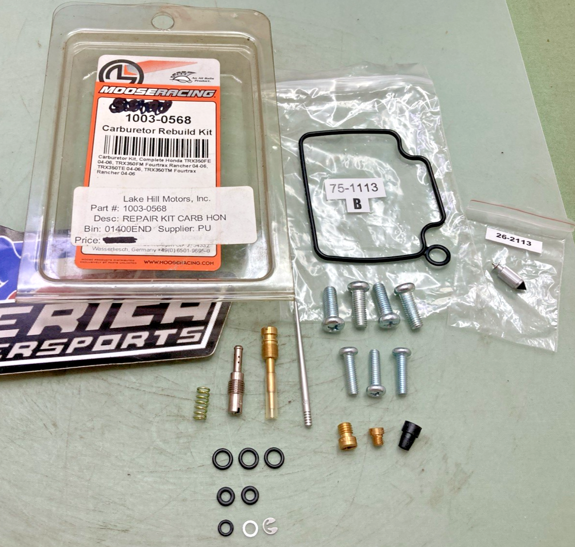 New Genuine Moose Racing 1003-0568 Carburetor Rebuild Kit Incomplete Kit