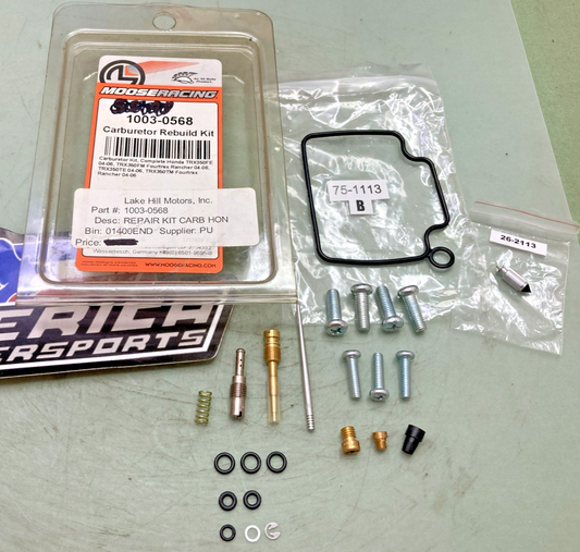 New Genuine Moose Racing 1003-0568 Carburetor Rebuild Kit Incomplete Kit