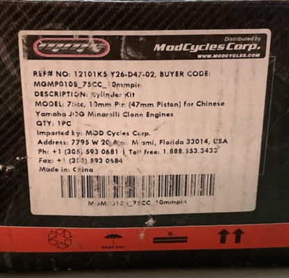 New Genuine Modcycles MGMP0108_75CC Cylinder Kit