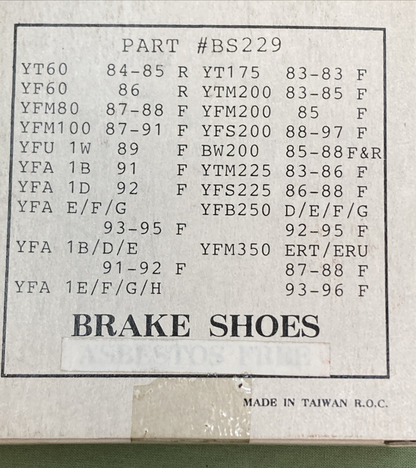 New Genuine Wide Open BS229 BRAKE SHOES YAMAHA