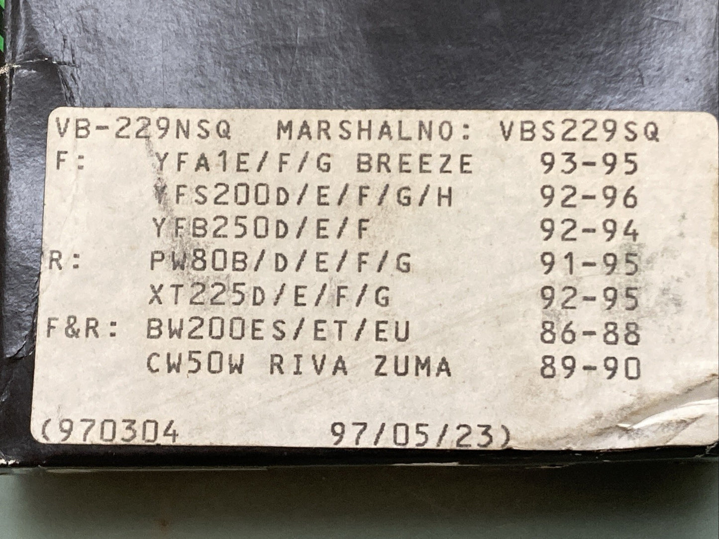 New Genuine Vesrah VB-229NSQ Brake Shoes