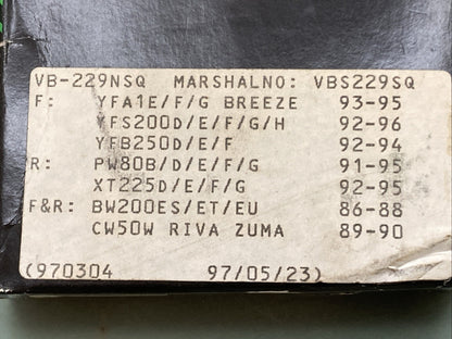 New Genuine Vesrah VB-229NSQ Brake Shoes