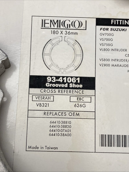 NEW GENUINE EMGO 93-41061 BRAKE SHOES