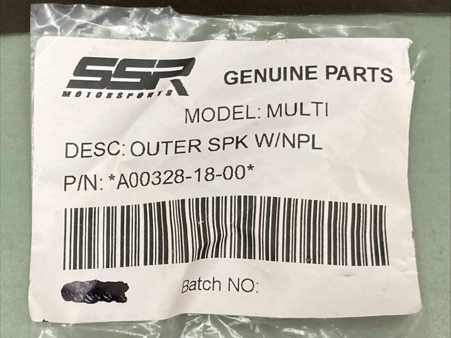 New Genuine SSR A00328-18-00 Outer SPK W/NPL