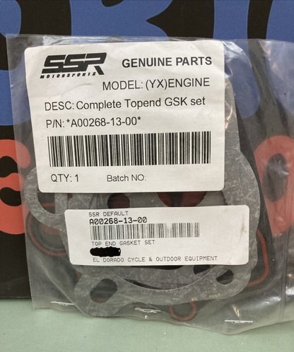New Genuine SSR A00268-13-00 Complete Top End Gasket Set for SR125TR