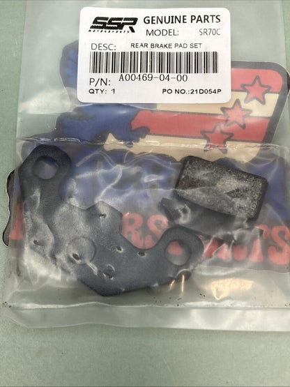 New Genuine SSR A00469-04-00 Rear Brake Pad Set