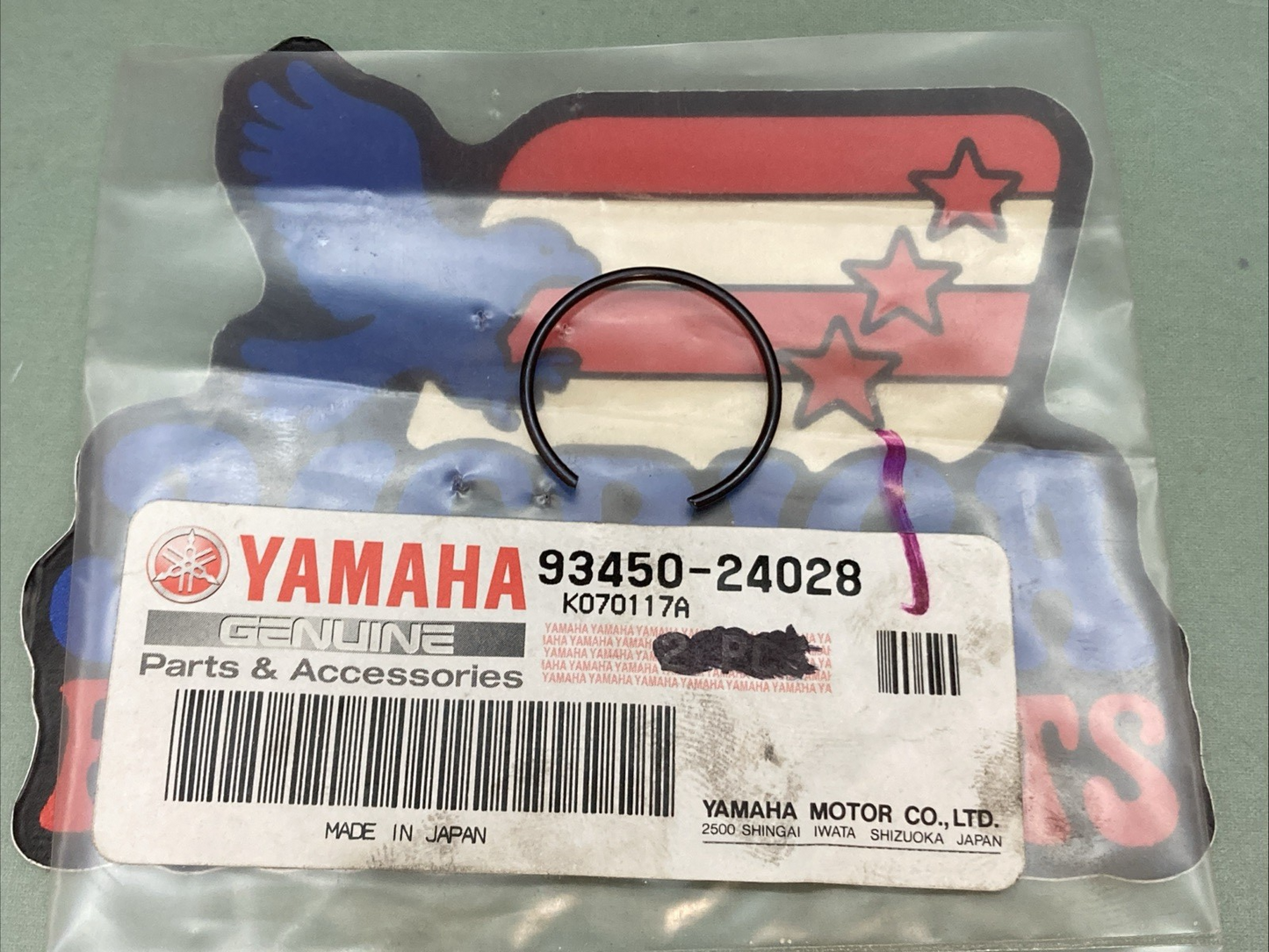QTY 9 New Genuine Yamaha 93450-24028 Circlip, Inner