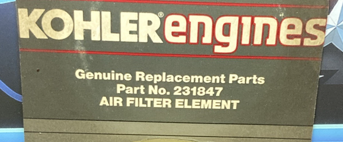 NEW GENUINE KOHLER 231847 AIR FILTER ELEMENT