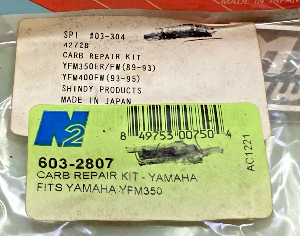New Genuine Shindy 42728 Carb Repair Kit Incomplete Kit
