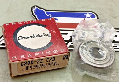 New Genuine Consolidated 6200-ZZ C/3 Ball Bearing