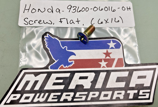 New Replaces Honda 93600-06016-0H Screw, Flat, (6X16)