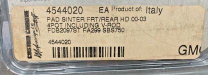 New Genuine Ferodo FDB2097ST BRAKE Pad Set Sinter Front/Rear, Fits: HD 00-03