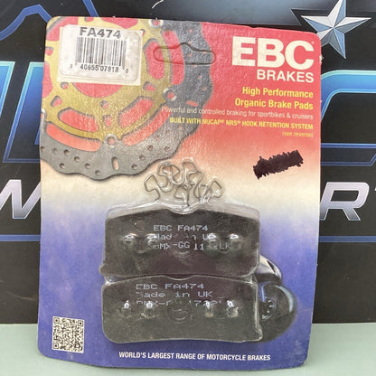 New Genuine EBC Brakes FA474 High Performance Organic Brake Pads