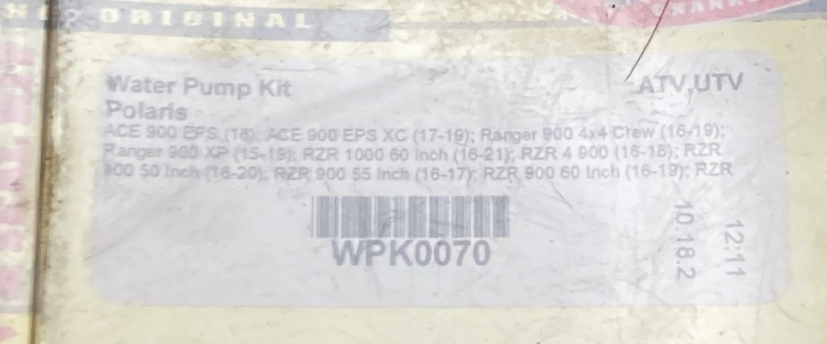 New Genuine Hot Rods WPK0070 Water Pump Kit Replaces 900 2016-2018